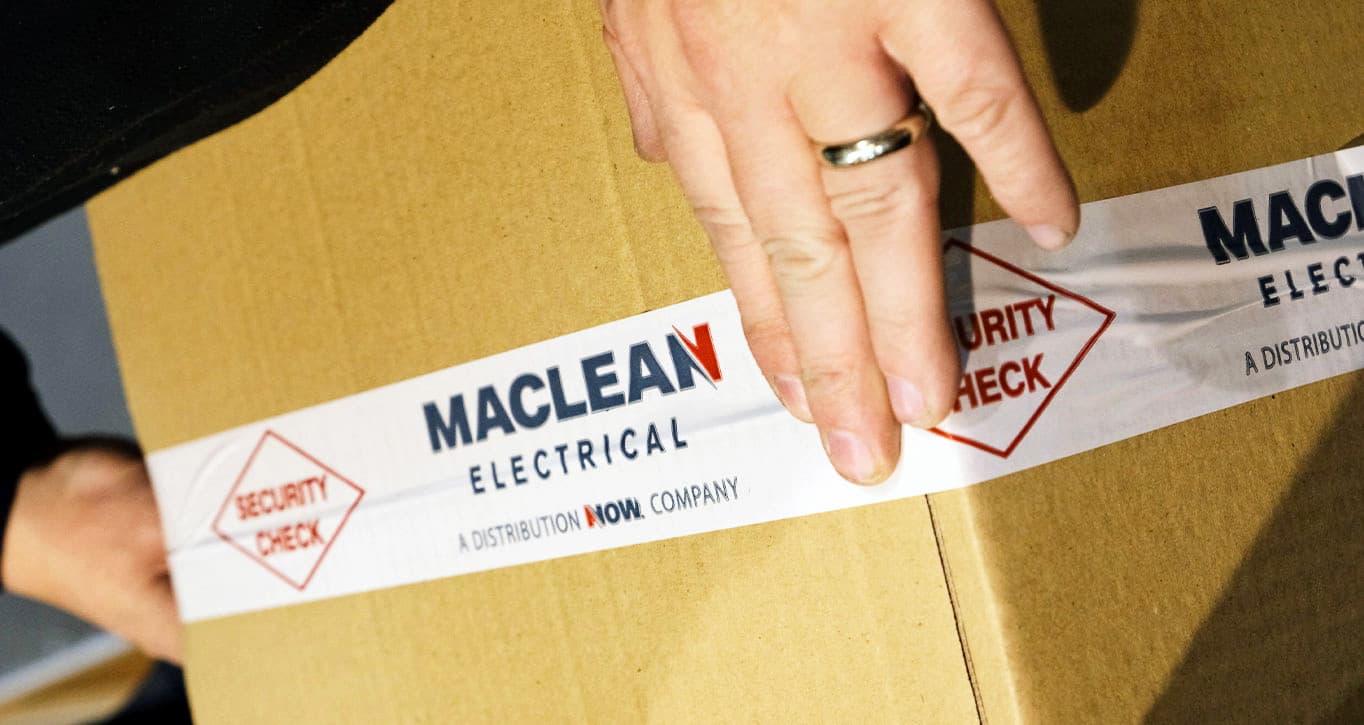 MacLean tape on box