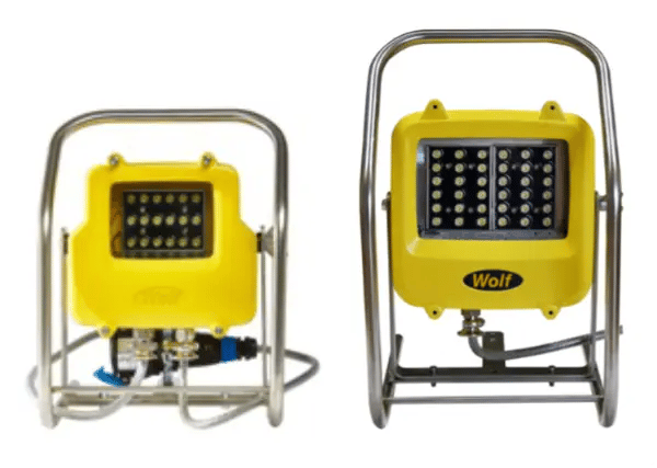 High performing floodlite from Wolf Safety, the WF-300 R XL is ATEX and IECEx certified for use in zone 1, 2, 21 and 22 hazardous areas.