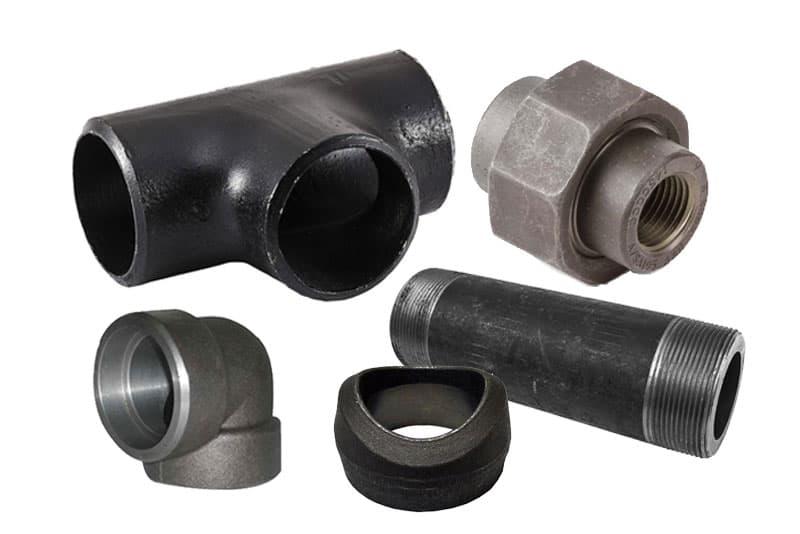 Carbon steel pipe fittings from DNOW, showcasing product strength, versatility, and resistance to corrosion across diverse industrial sectors.