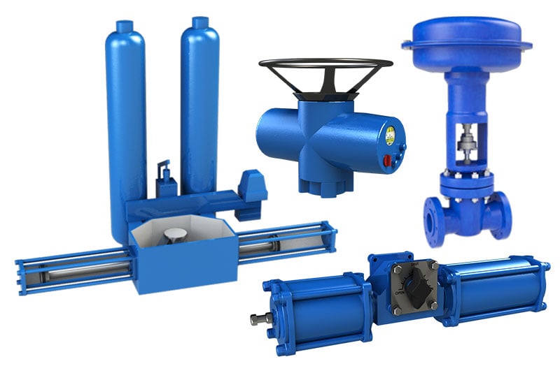 Various actuators are available at DistributionNOW (DNOW), showcasing different models and sizes.