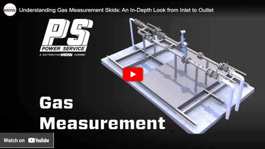 Video thumbnail of Gas Measurement Skids video, showcasing components and flow process in the hydrocarbon industry.
