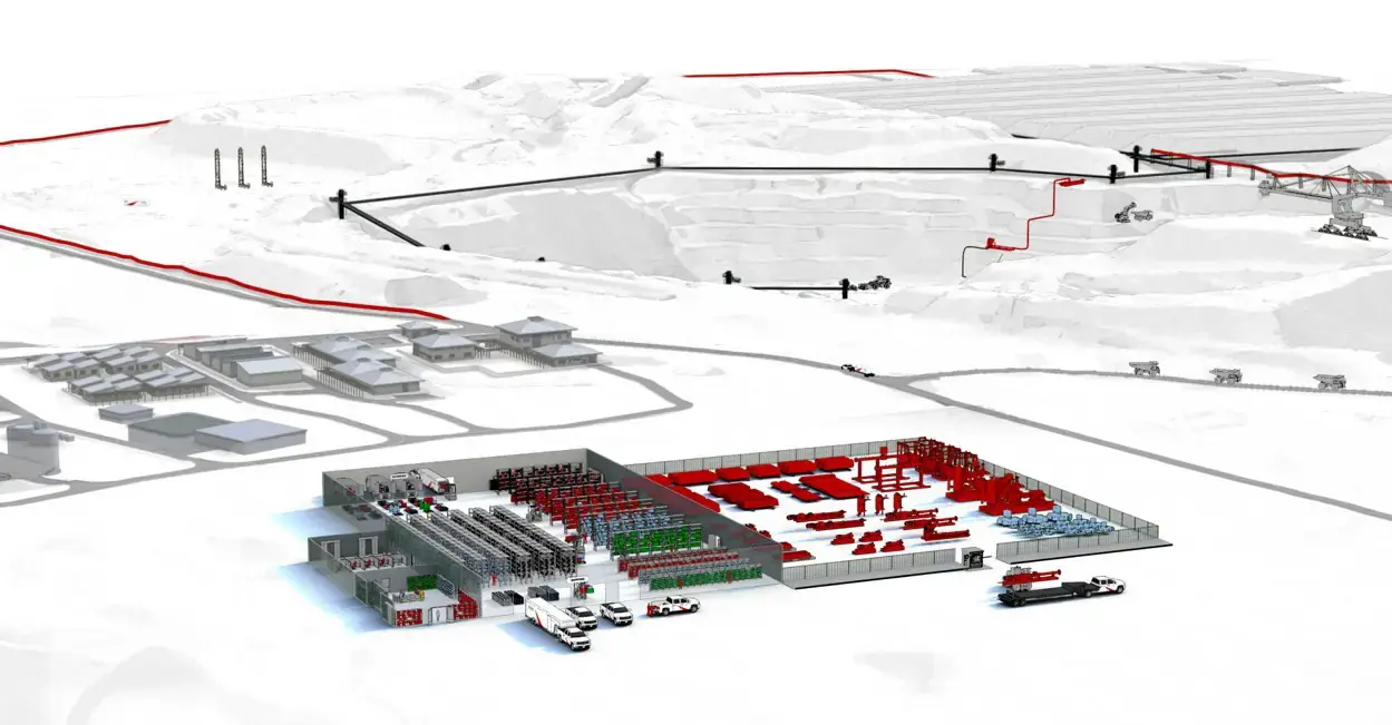 A DNOW branch location is shown with various mining operations to show the company's holistic approach to supply chain solutions for mining markets A DNOW branch location is shown with various mining operations to show the company's holistic approach to supply chain solutions for mining markets