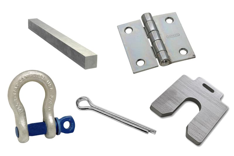 Assorted hardware image: DNOW sells anchors, bolts, screws, clamps, pins, hinges, shims, threaded inserts, rivets, etc.