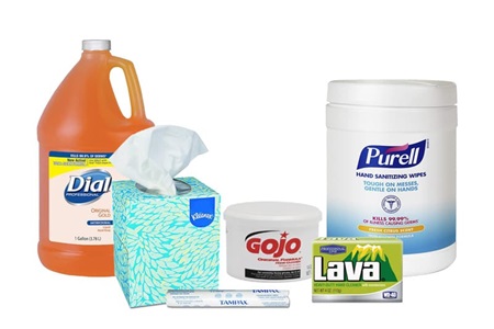DNOW sells products to remove germs, heavy-duty hand cleaners to remove tar, grease, paint, grime, and other health and wellness products.