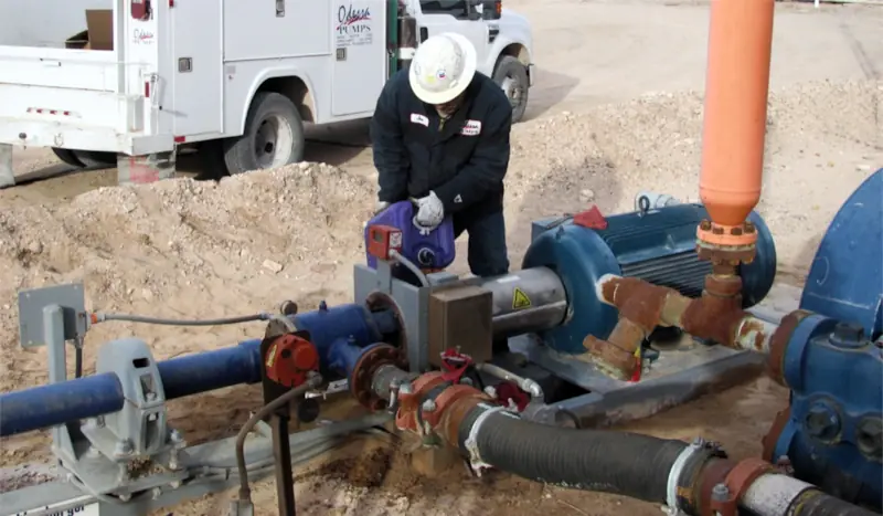 Photo of Odessa Pumps, a DistributionNOW company, performing a proactive, preventative maintenance program to extend equipment life.