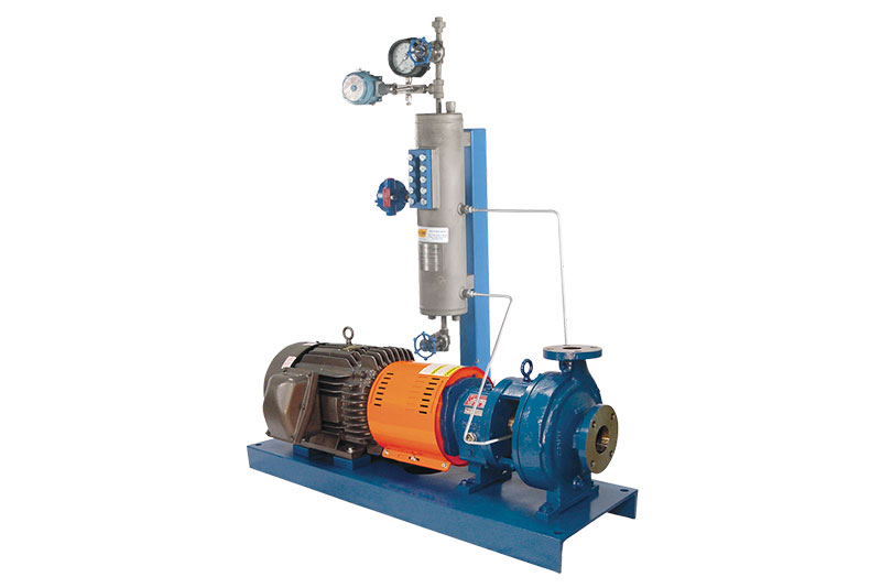 Image of ANSI standard pumps used across industries for high-temperature processes and basic water transfer, operating under varying conditions.