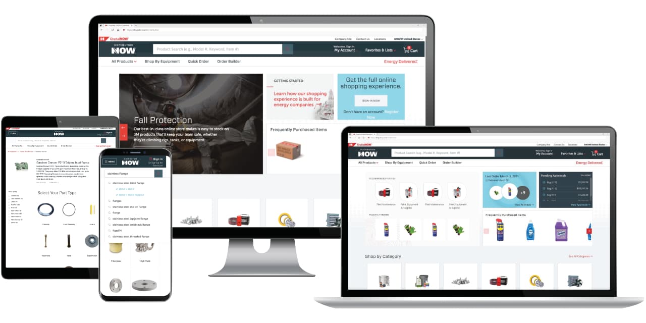 DNOW eCommerce storefront is your online store for energy and industrial supply products.